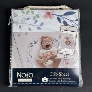 Baby Milestone Crib Sheet Floral Wreath First 12 Months White Photo Backdrop NEW